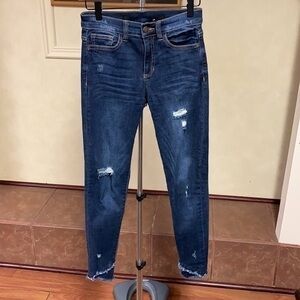 HARPER INVERTED DOUBLE FRAY HEM JEANS